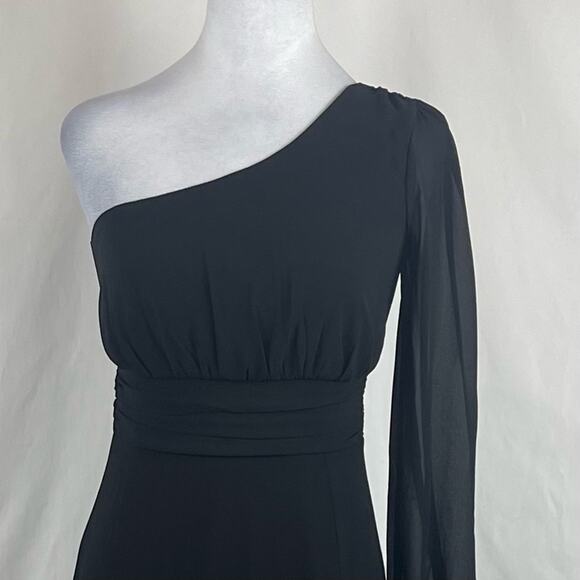 Lulu’s Black One Shoulder Feminine Party Event Occasion Maxi Dress NWOT Size XS - Picture 4 of 13